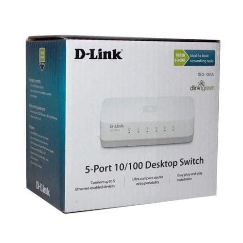 5-Port Fast Ethernet Desktop Switch In Plastic Casing DES-1005A