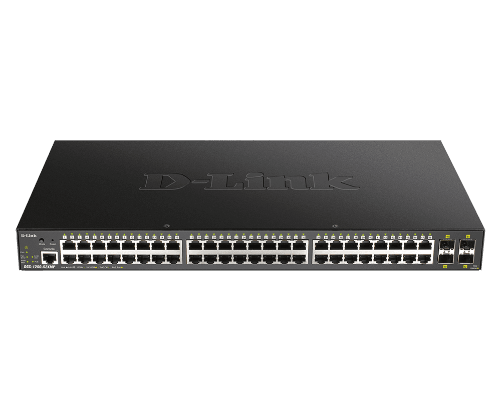 D-Link DGS-1250-52XMP 10-Gigabit Smart Managed PoE Switch
