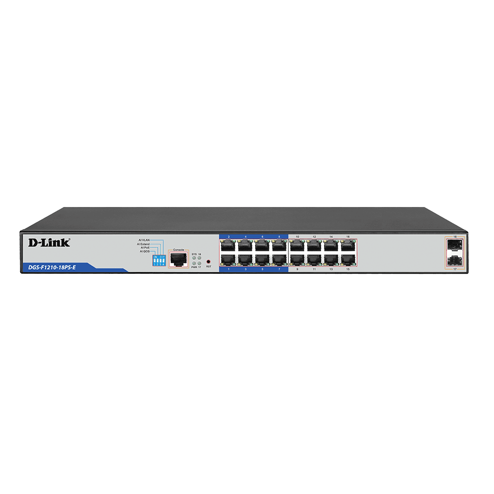 D-Link DGS-F1210-18PS-E 18-Port Gigabit Smart Managed Switch