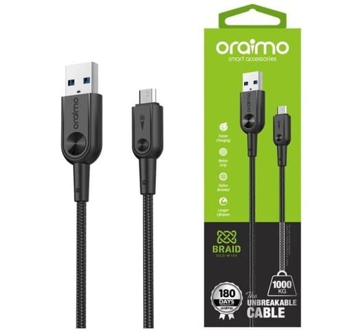oraimo Undo2 Fast Charging Data Cable- Micro USB