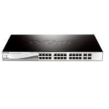 DGS1210-28P 24-Port Gigabit Smart Managed PoE Switch with 24 RJ45 and 4 SFP Ports