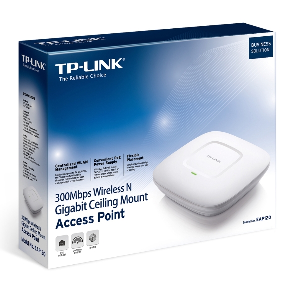 300Mbps Wireless N Gigabit Ceiling Mount Access Point EAP120