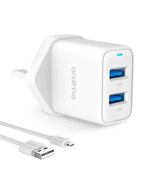 Oraimo Firefly 2 5.0V/2.1A Dual USB Fast Wall Charger(OCW-U63D)
